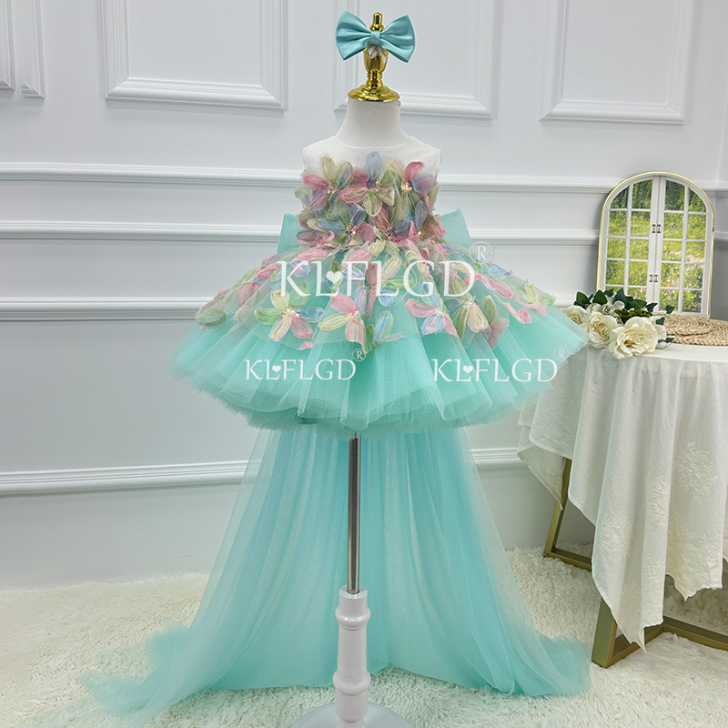 Baby Z Clothing - KLFLGD Elegant Turquoise Flower Girl Dress,