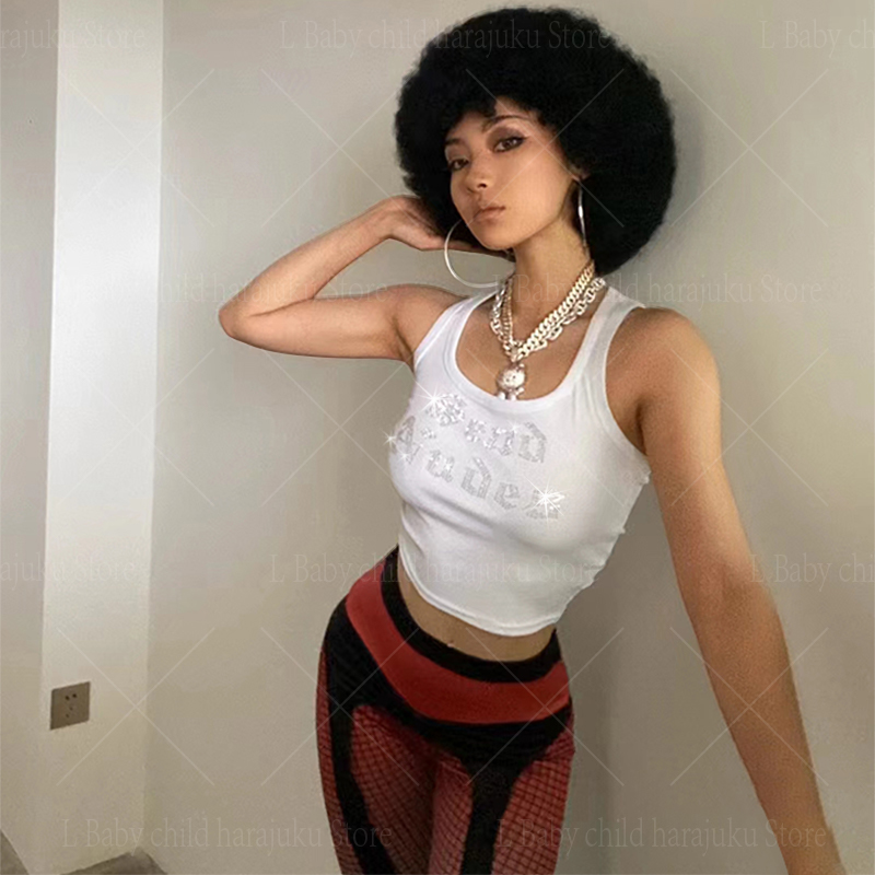 Y2K rhinestone Letter print Cr - огляд і ціна Baby Y2K Clothing
